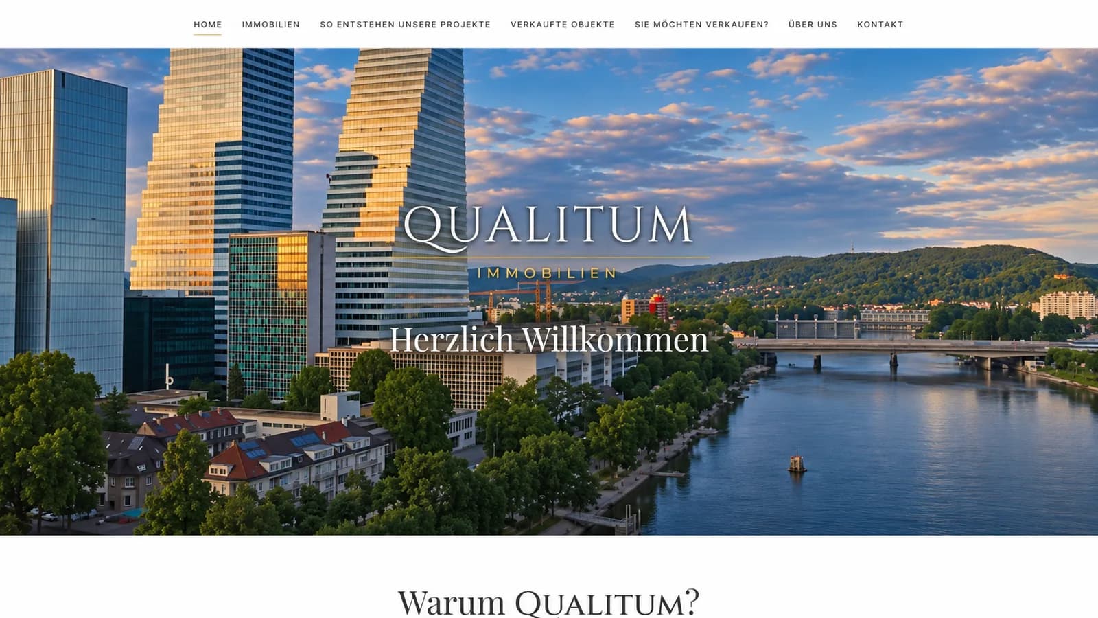 Von Frascati gebaute Website für Qualitum Immobilien